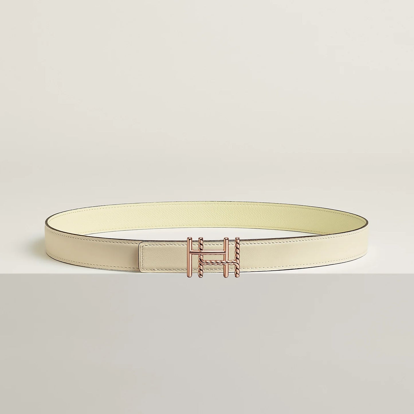 H AU CARRE TWIST BELT BUCKLE & REVERSIBLE LEATHER STRAP 24 MM