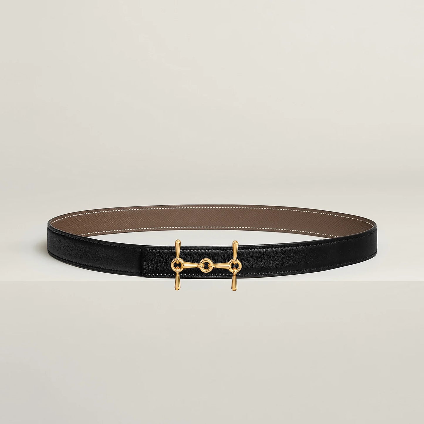 H EQUESTRE BELT BUCKLE & REVERSIBLE LEATHER STRAP 24 MM
