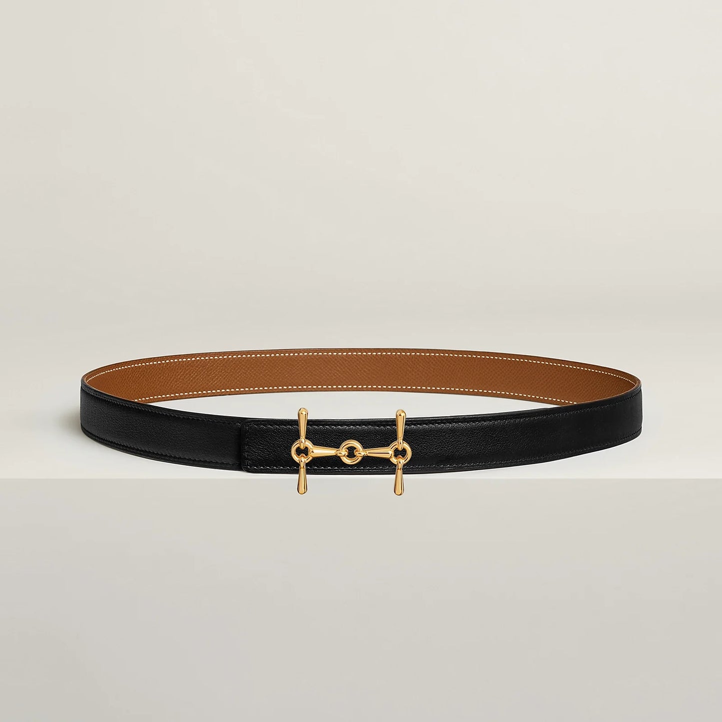 H EQUESTRE BELT BUCKLE & REVERSIBLE LEATHER STRAP 24 MM