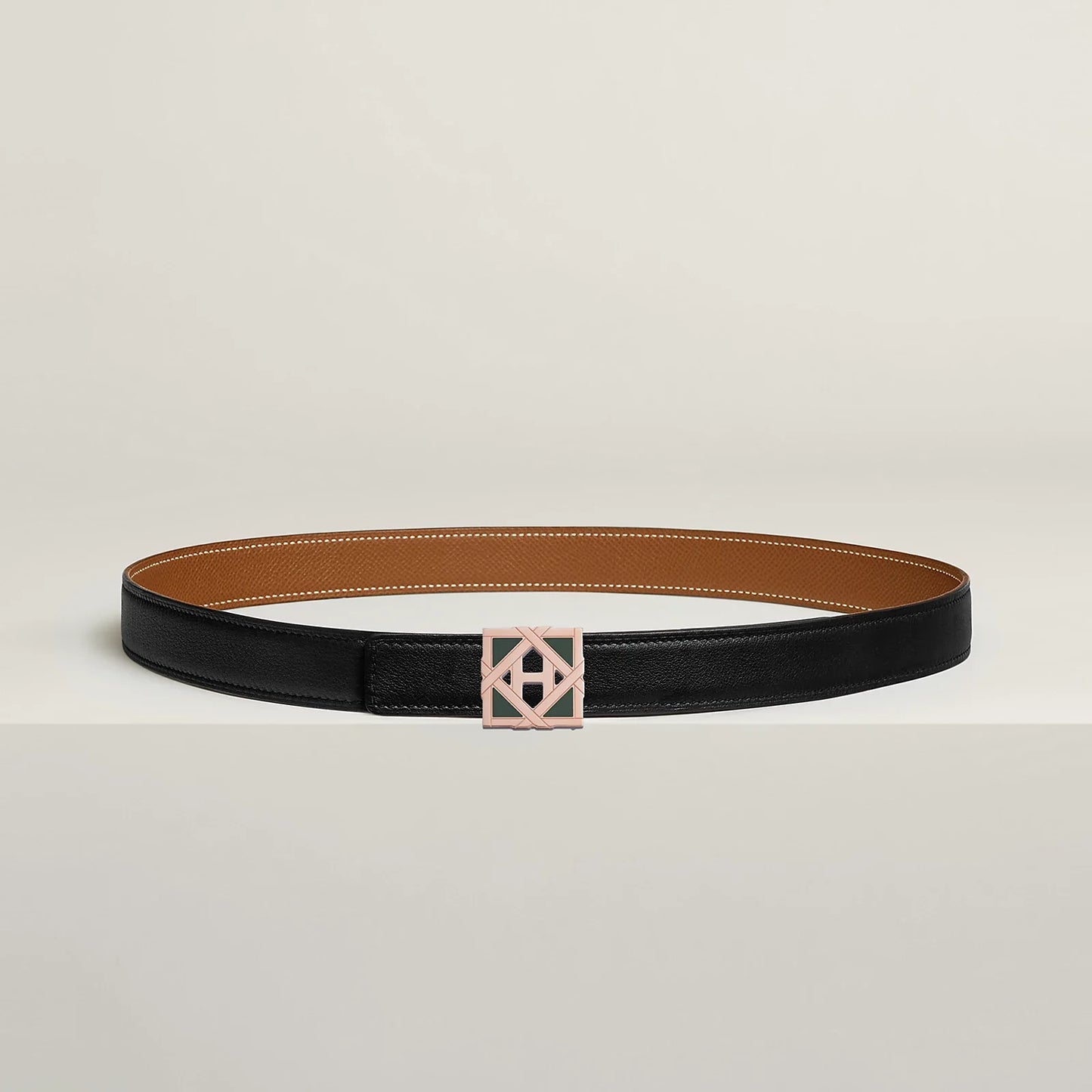 H ROSERAIE BELT BUCKLE & REVERSIBLE LEATHER STRAP 24 MM