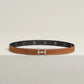 H TORSADE BELT BUCKLE & REVERSIBLE LEATHER STRAP 24 MM