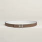 H TORSADE BELT BUCKLE & REVERSIBLE LEATHER STRAP 24 MM