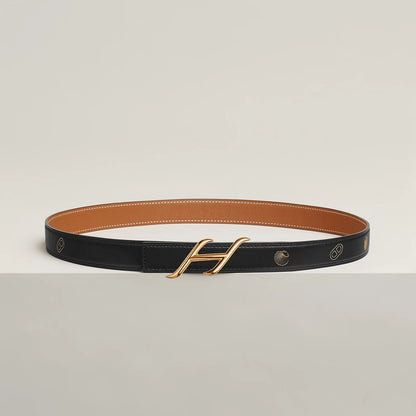 HDN BELT BUCKLE & REVERSIBLE LEATHER STRAP 24 MM