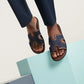 Bleu Brut/Chocolat-Izmir Sandal