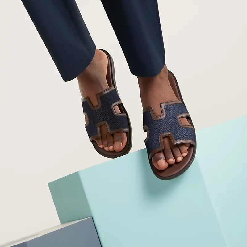 Bleu Brut/Chocolat-Izmir Sandal