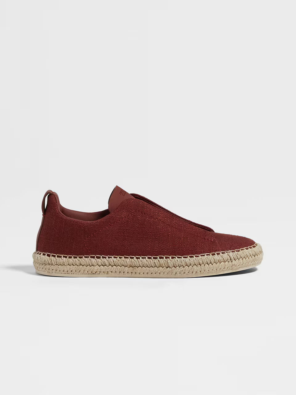 Red - Grey Mélange ZEGNA Linen and Leather Triple Stitch™ Espadrilles