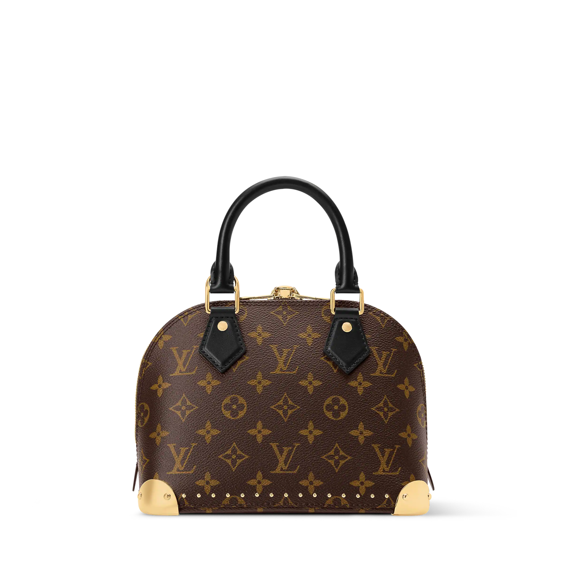 Alma Trunk BB Monogram Canvas Black Leather Satchel