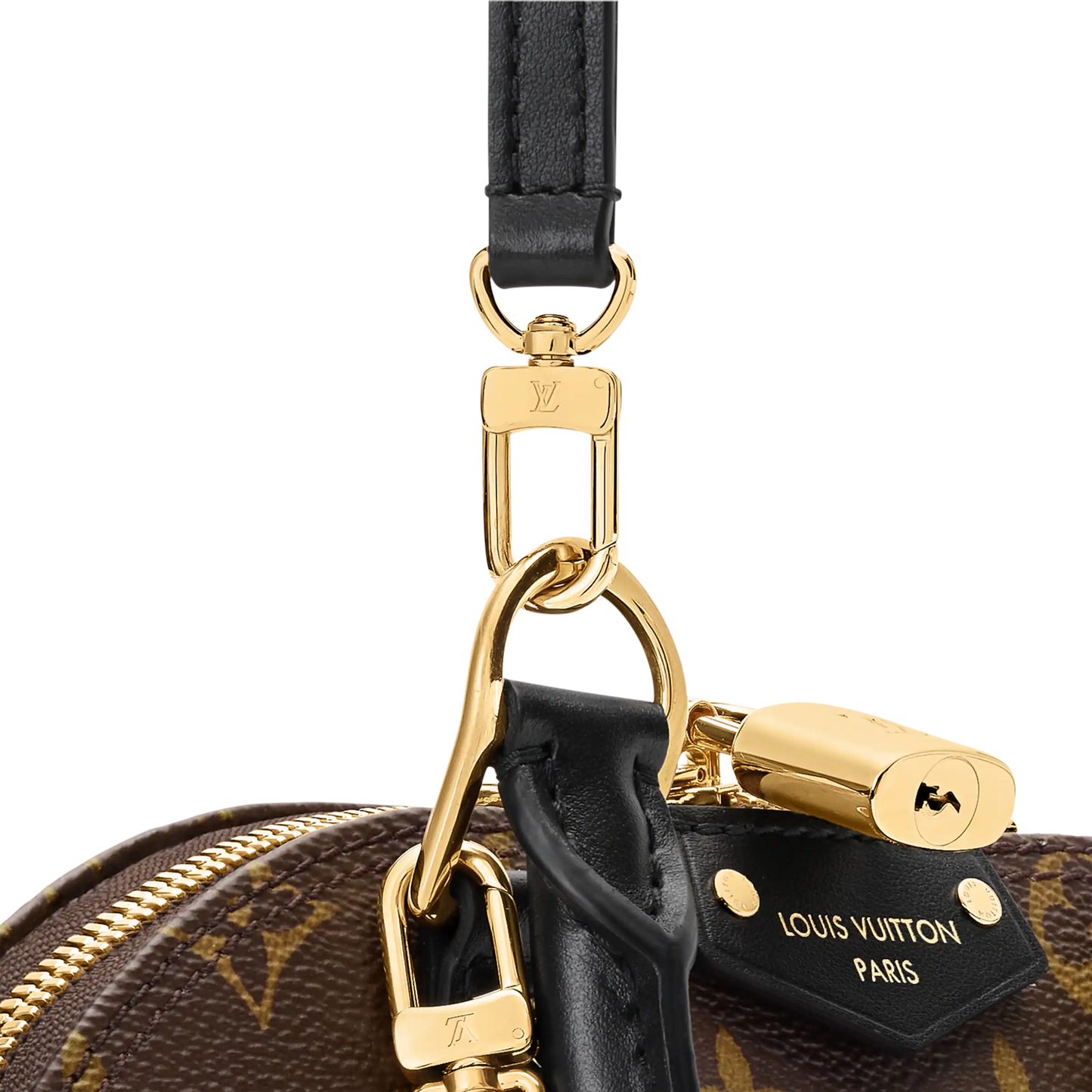 Alma Trunk BB Monogram Canvas Black Leather Satchel