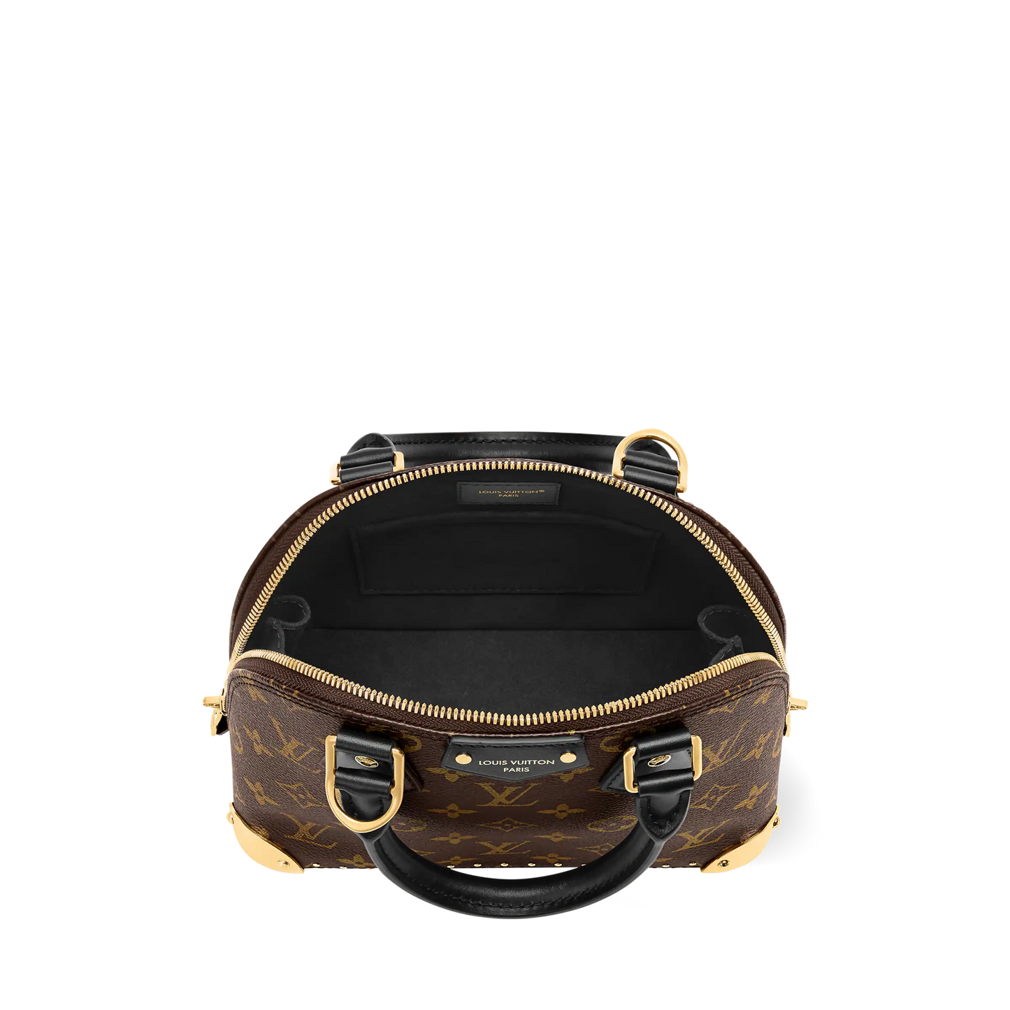 Alma Trunk BB Monogram Canvas Black Leather Satchel