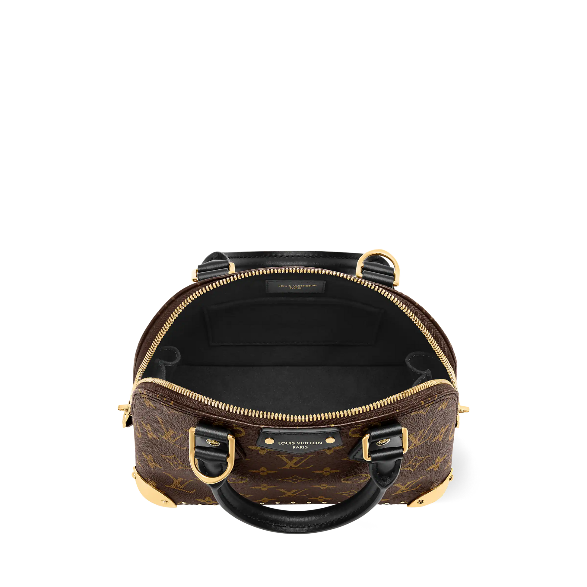 Alma Trunk BB Monogram Canvas Black Leather Satchel
