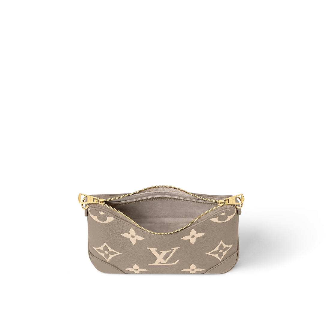 Boulogne PM Monogram Empreinte Dove Gray Crossbody Bag