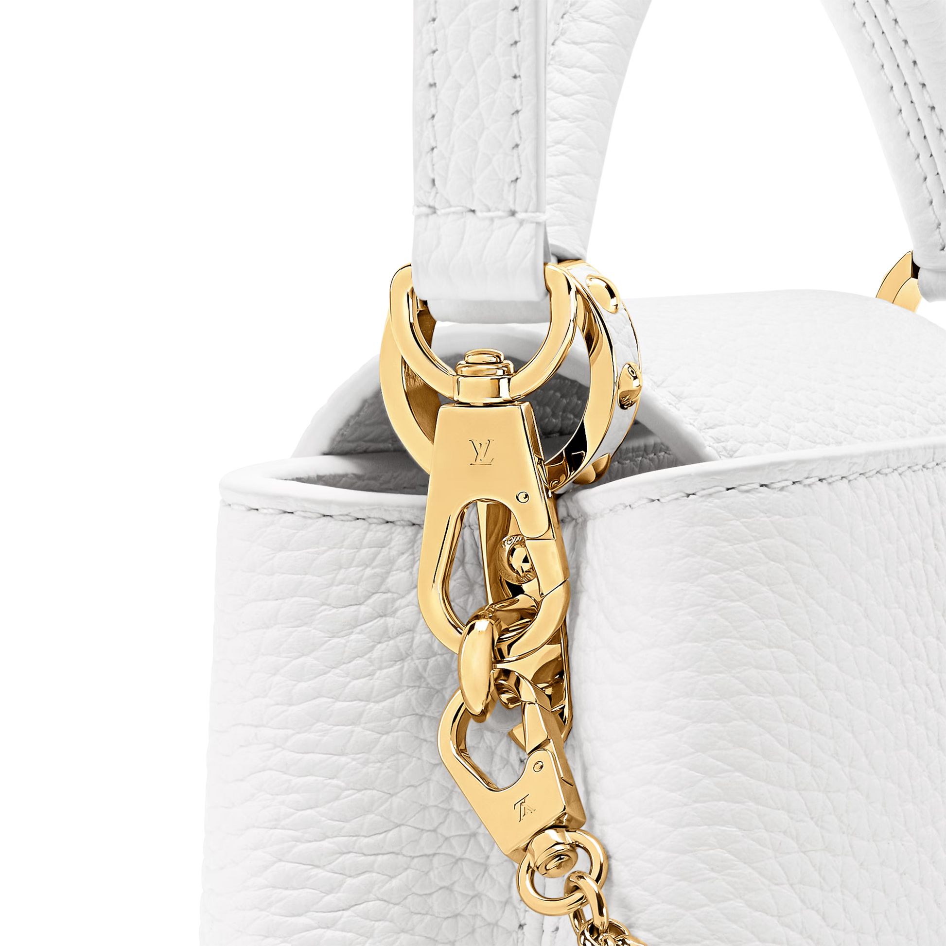 Capucines Mini Grained Leather Black Top Handle Bag