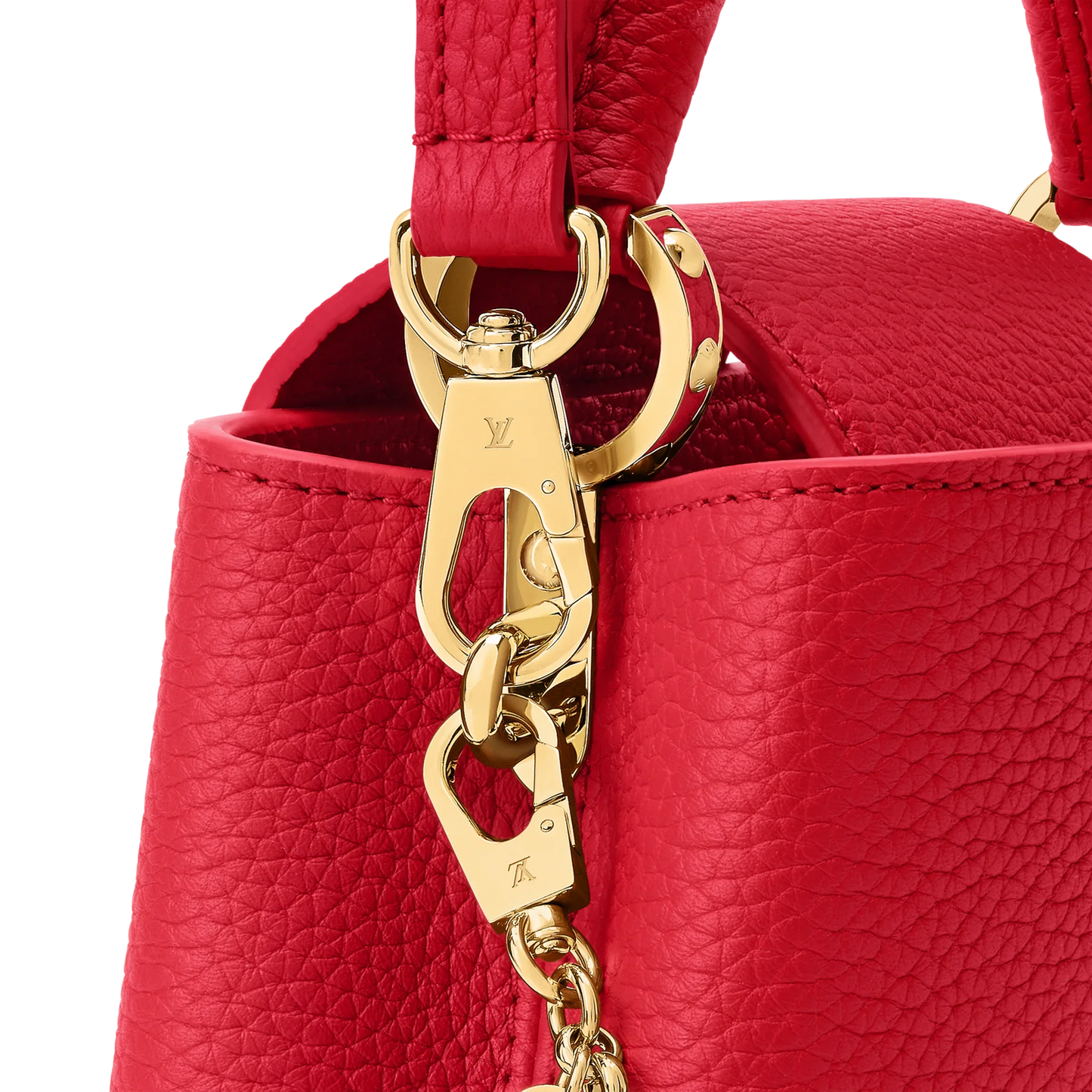 Capucines Mini Grained Leather Black Top Handle Bag