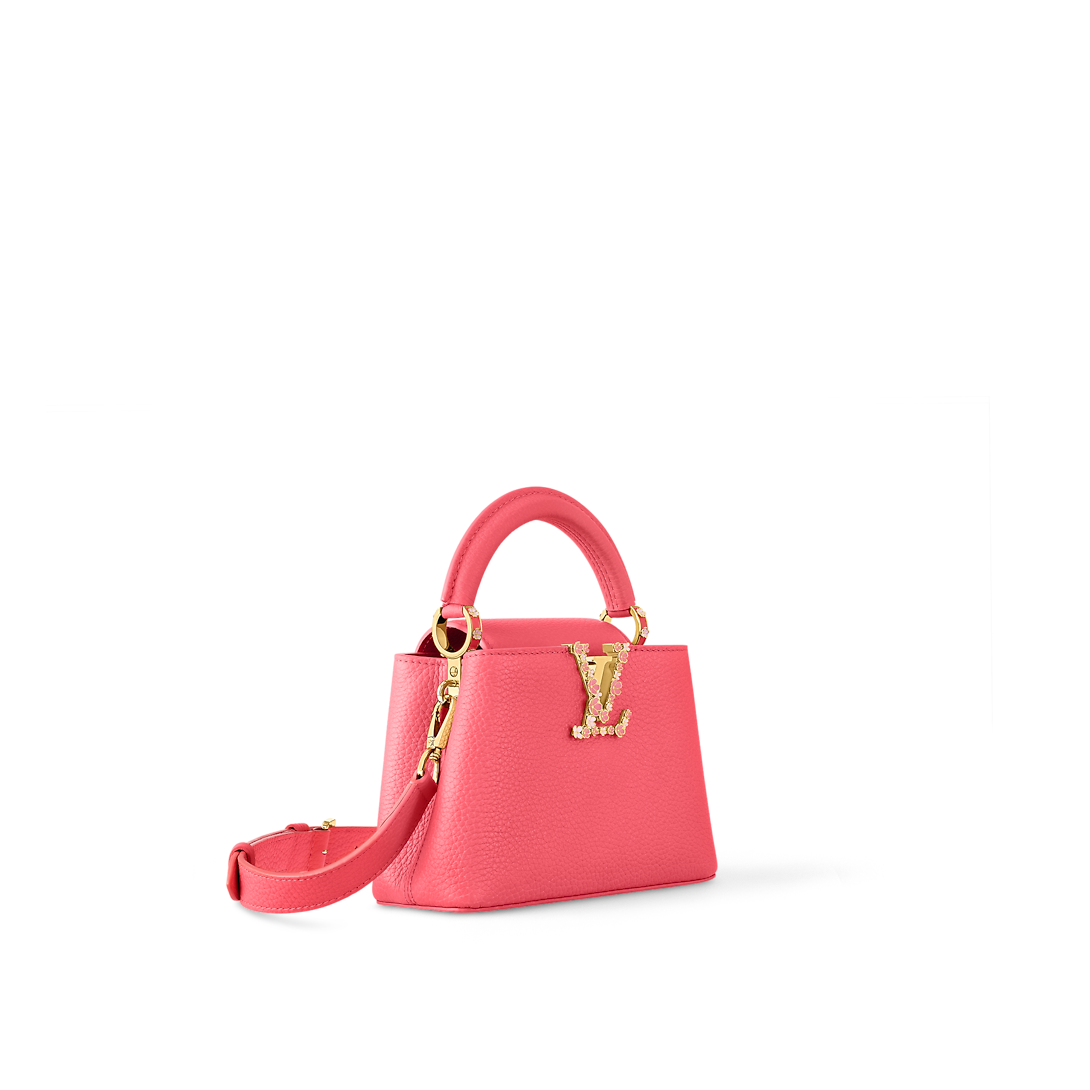 Capucines Mini Taurillon Leather Pink Sky Top Handle Bag