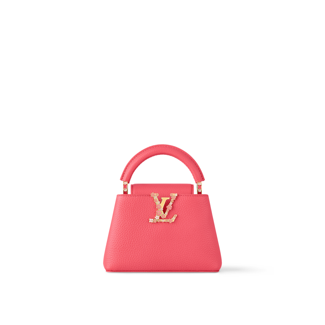 Capucines Mini Taurillon Leather Pink Sky Top Handle Bag