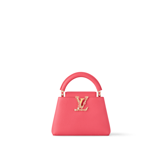 Capucines Mini Taurillon Leather Pink Sky Top Handle Bag