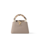 Capucines Mini Taurillon Leather Python Trim Top Handle Bag