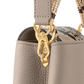 Capucines Mini Taurillon Leather Python Trim Top Handle Bag