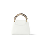 Capucines Mini Taurillon Leather Python Trim Top Handle Bag