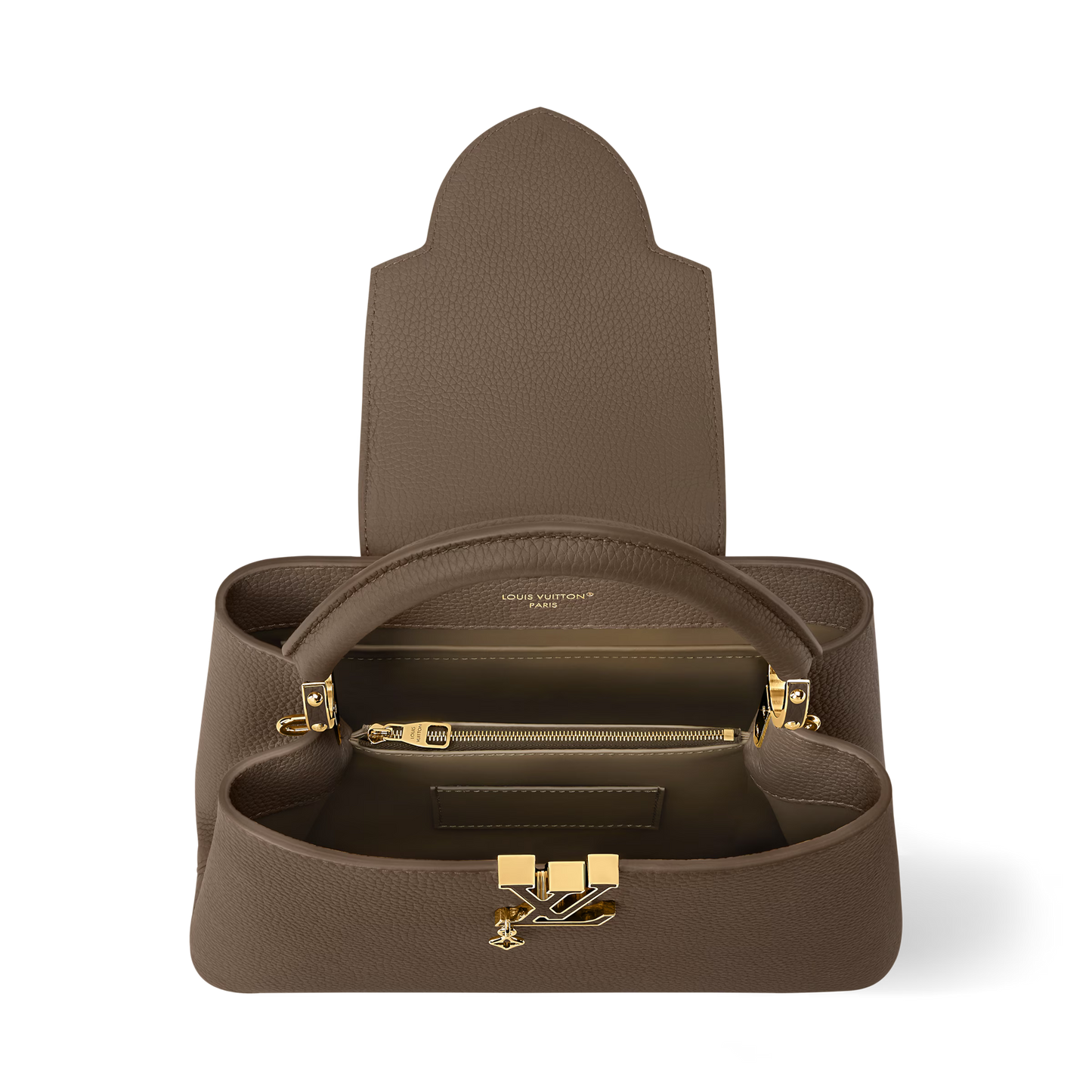 Capucines Mini Grained Leather Black Top Handle Bag