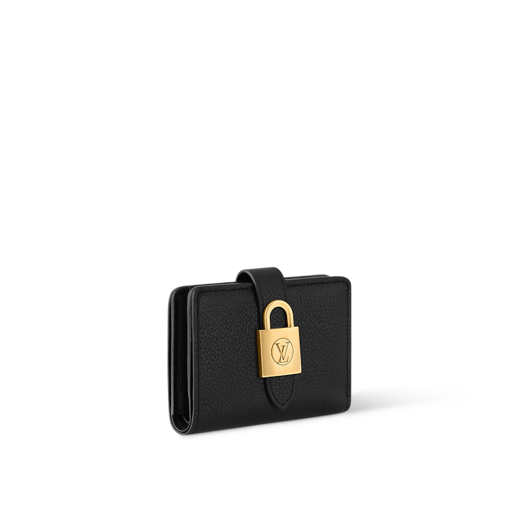 Low Key Compact Wallet Smooth Calfskin Black