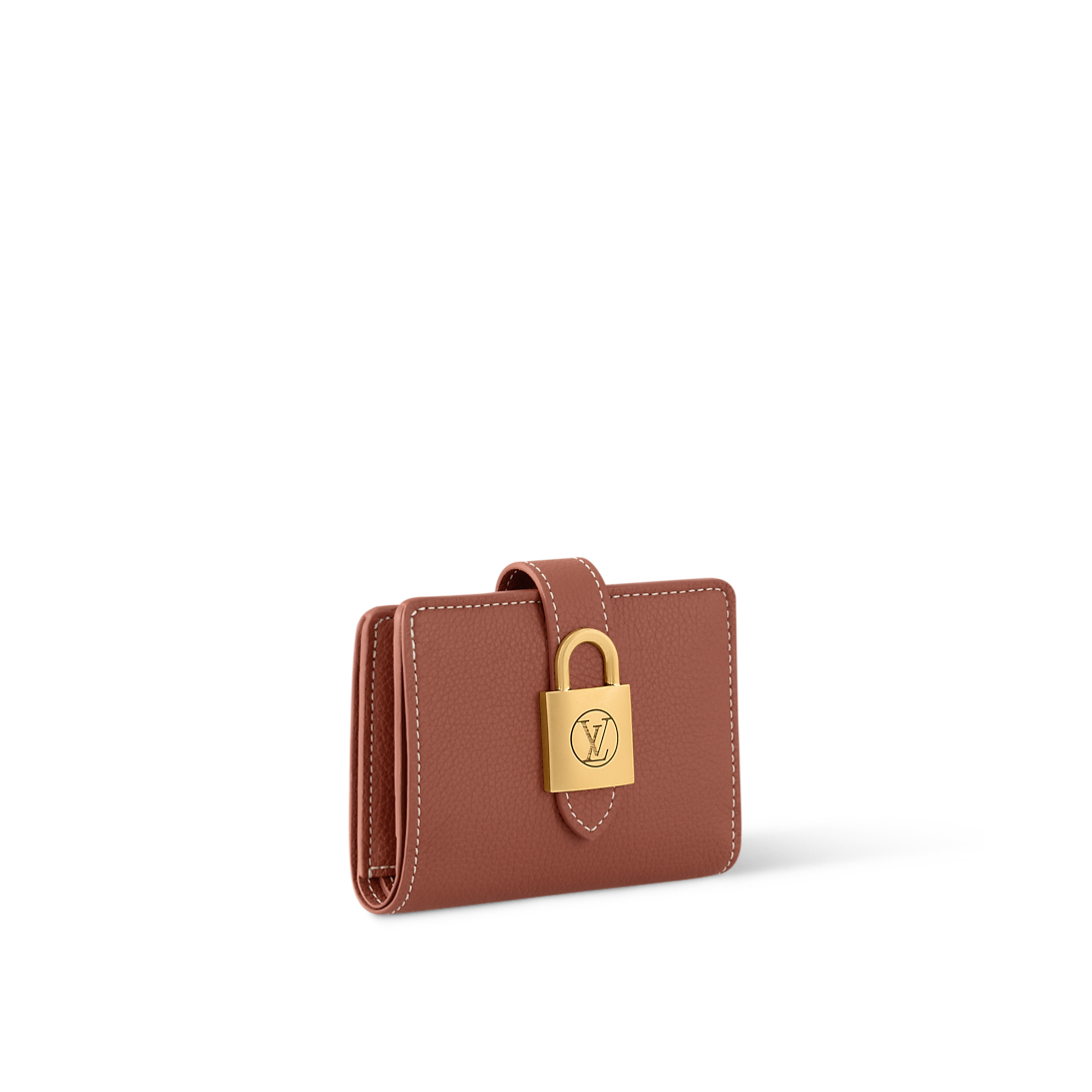 Low Key Compact Smooth Calfskin Cognac Wallet