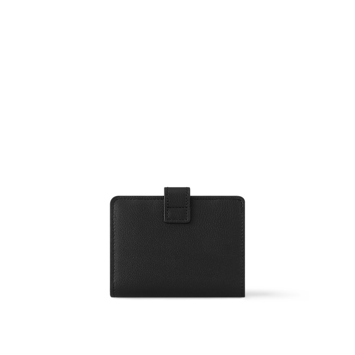 Low Key Compact Wallet Smooth Calfskin Black