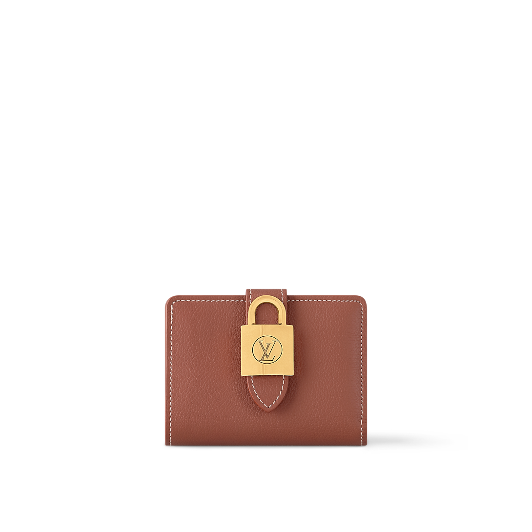 Low Key Compact Smooth Calfskin Cognac Wallet