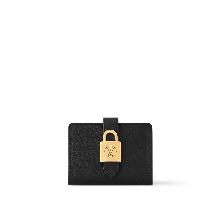 Low Key Compact Wallet Smooth Calfskin Black