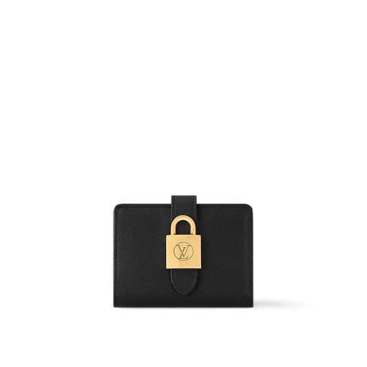 Low Key Compact Wallet Smooth Calfskin Black