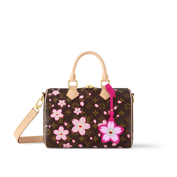 Speedy Bandoulière 25 Monogram Cherry Blossom Sakura Brown Satchel