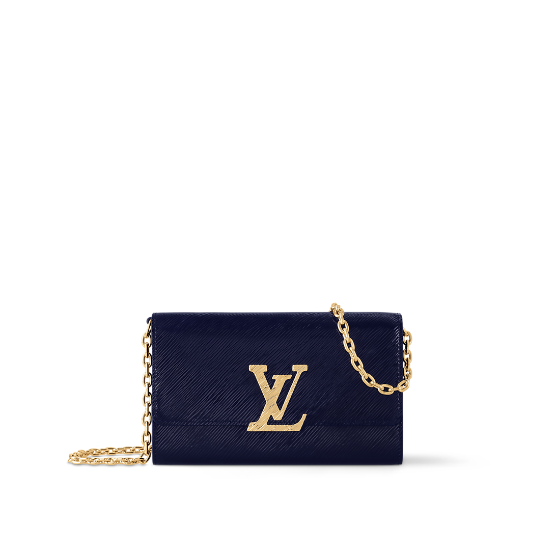 Pochette Louise Epi Leather Sapphire Blue Top Handle Bag