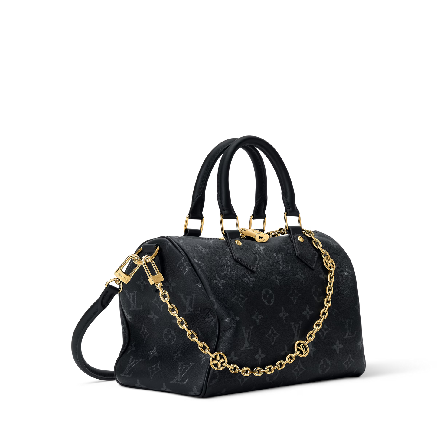 Speedy Bandoulière 25 Calfskin Leather Black Top Handle Bag