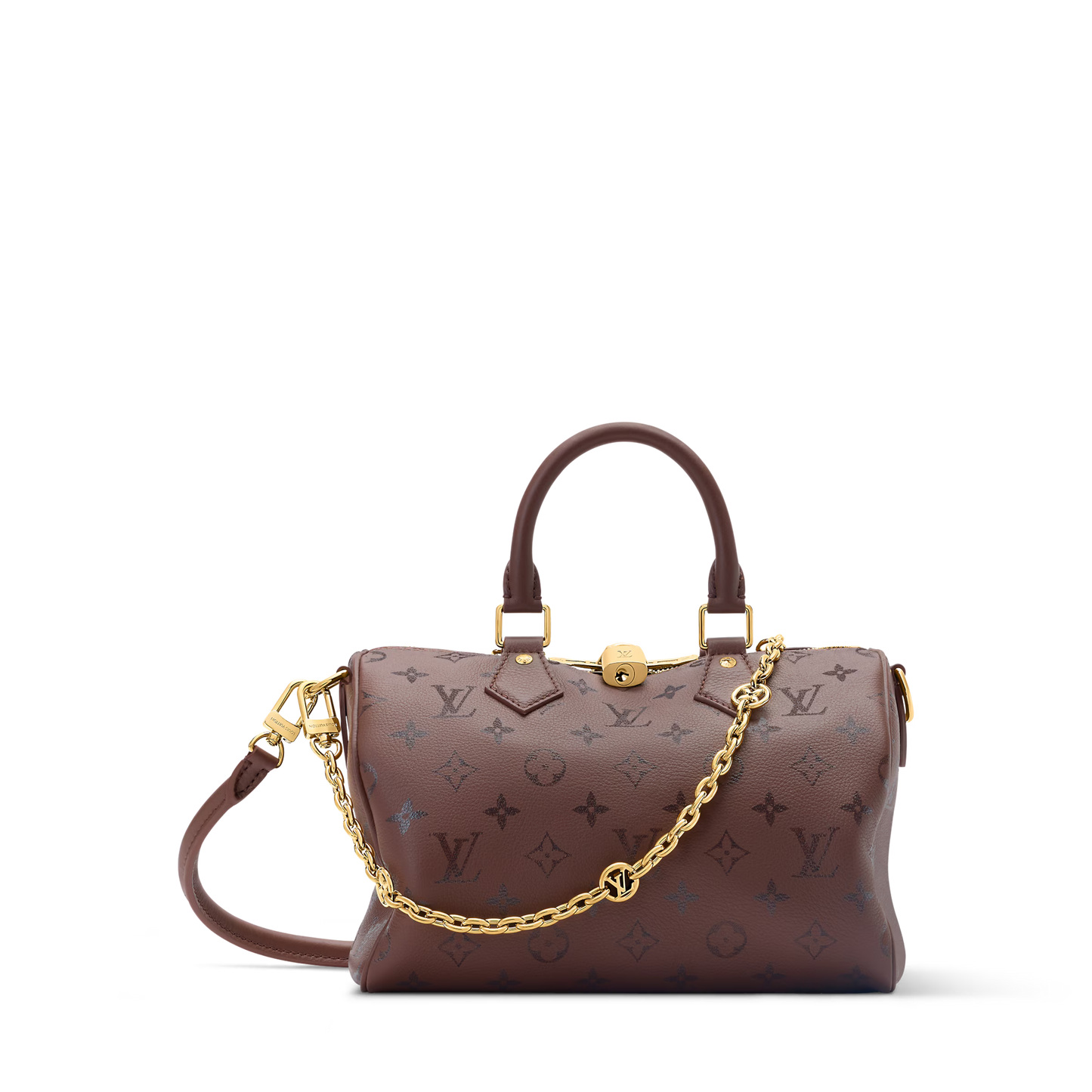Speedy Bandoulière 25 Calfskin Leather Black Top Handle Bag