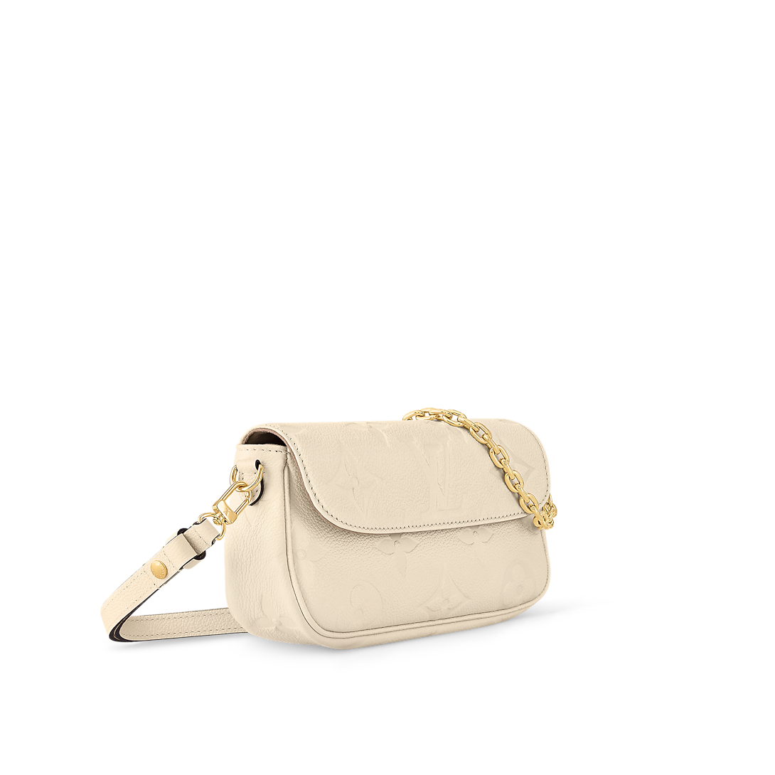 Wallet on Chain Ivy Monogram Empreinte Cream Crossbody Bag