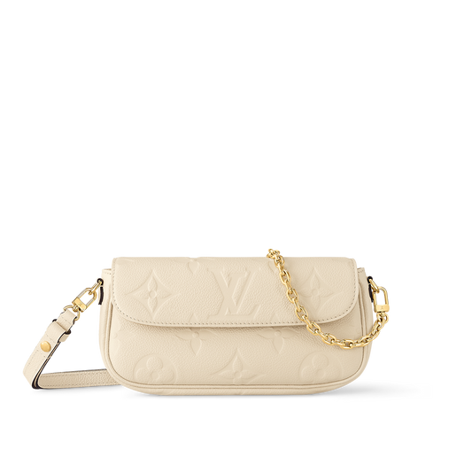 Wallet on Chain Ivy Monogram Empreinte Cream Crossbody Bag