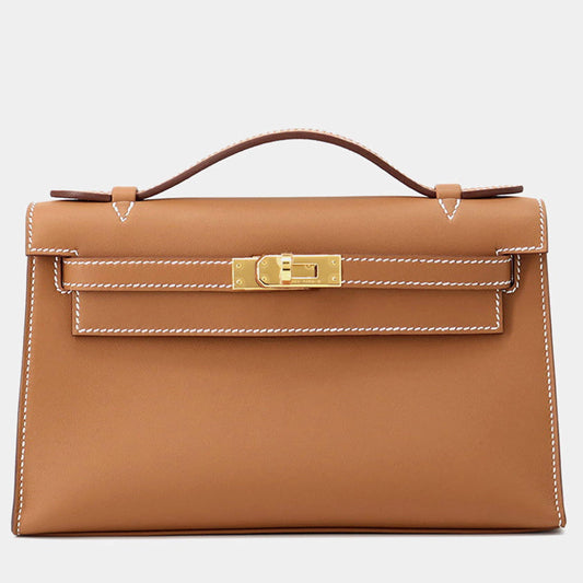 Hermès Kelly Pochette Epsom Brown / Gold  Hardware 01