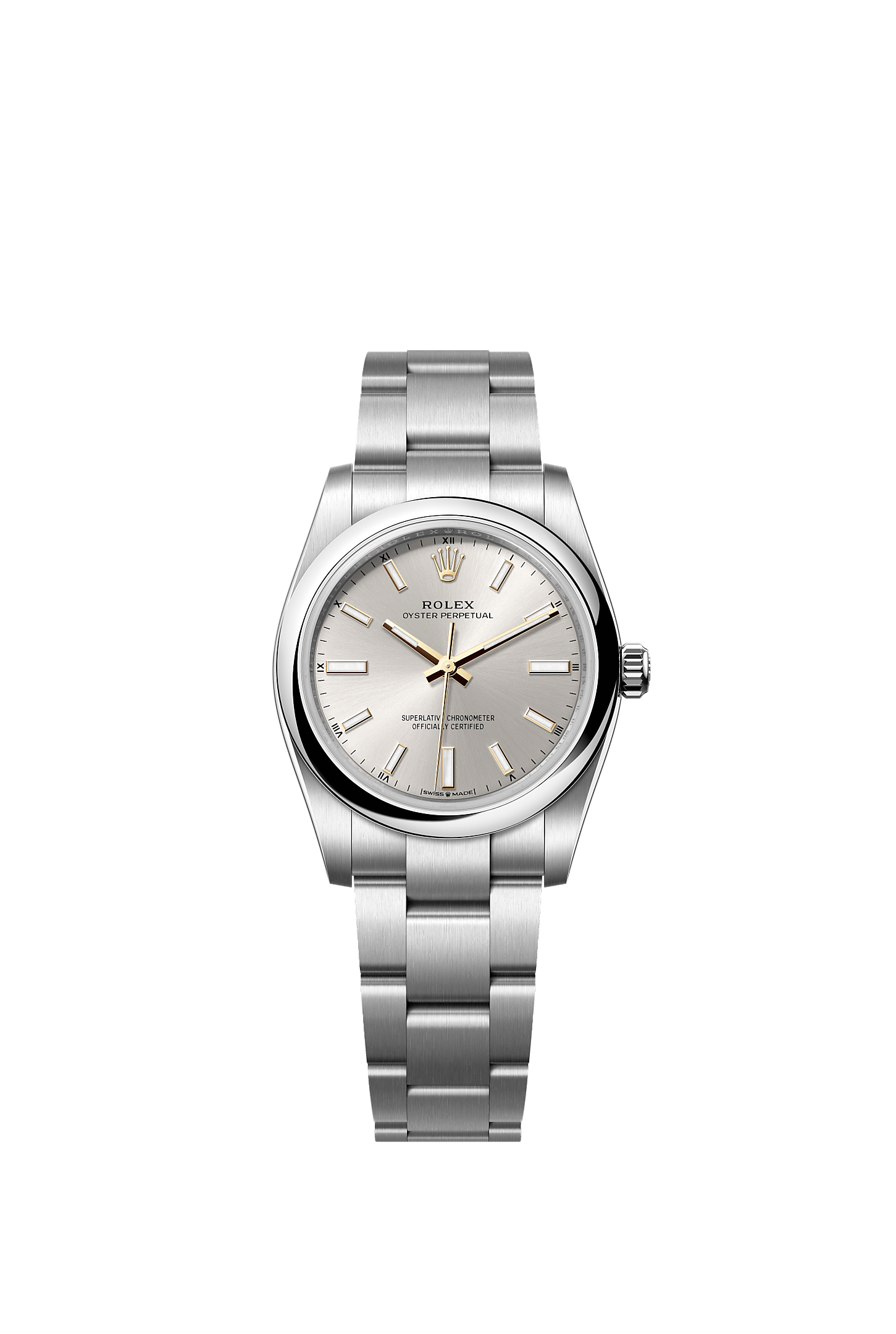 Oyster Perpetual 34 Oystersteel Silver Sunray Dial Oyster Bracelet 34mm Self-Winding Watch