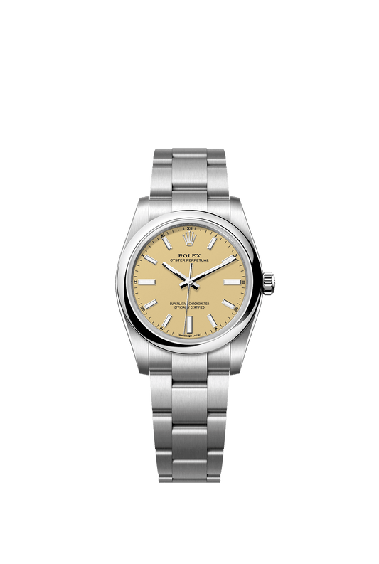 Oyster Perpetual 34 Oystersteel Beige Dial Oyster Bracelet 34mm Self-Winding Watch