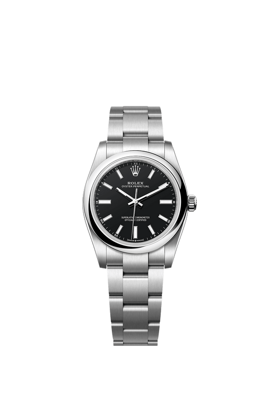 Oyster Perpetual 34 Oystersteel Black Dial Oyster Bracelet 34mm Self-Winding Watch