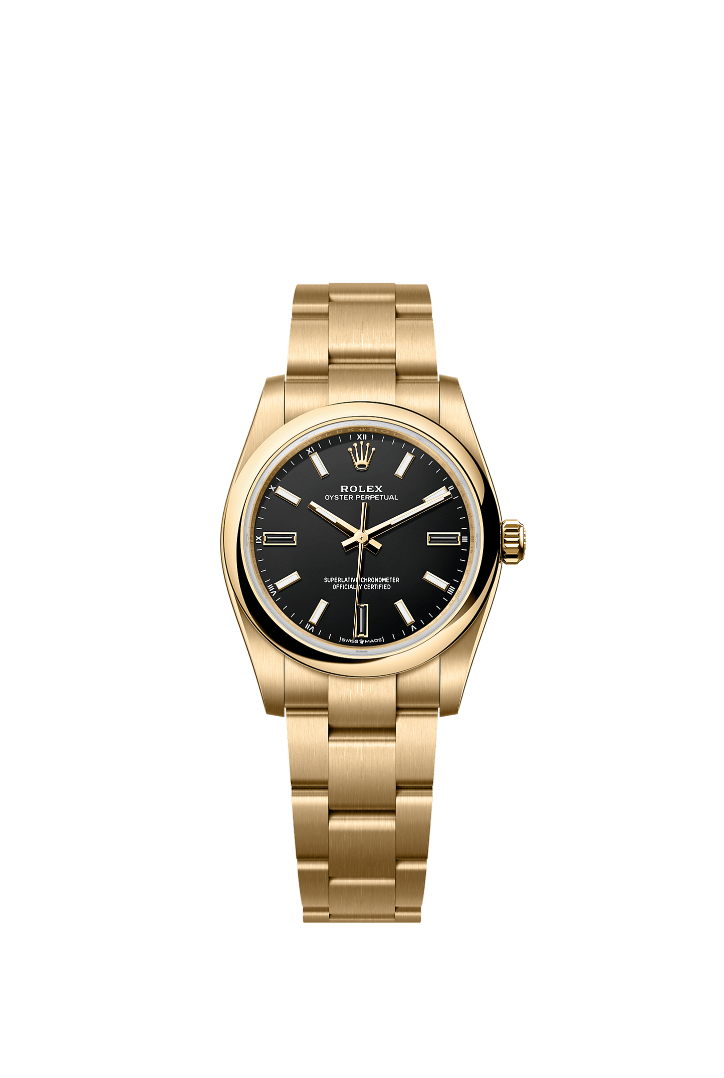 Oyster Perpetual 34 Oyster Chronometer Watch 34mm 18ct Yellow Gold Black Dial Oyster Bracelet