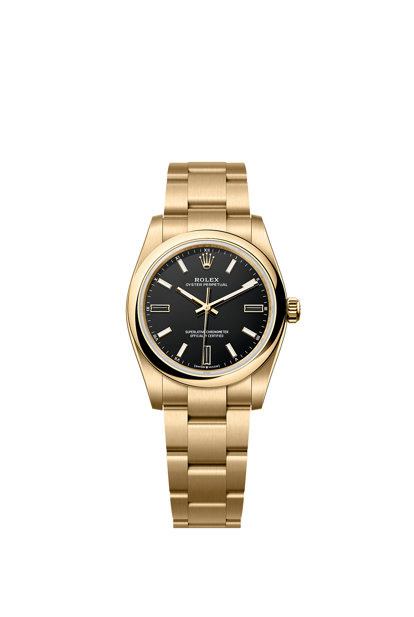 Oyster Perpetual 34 Oyster Chronometer Watch 34mm 18ct Yellow Gold Black Dial Oyster Bracelet