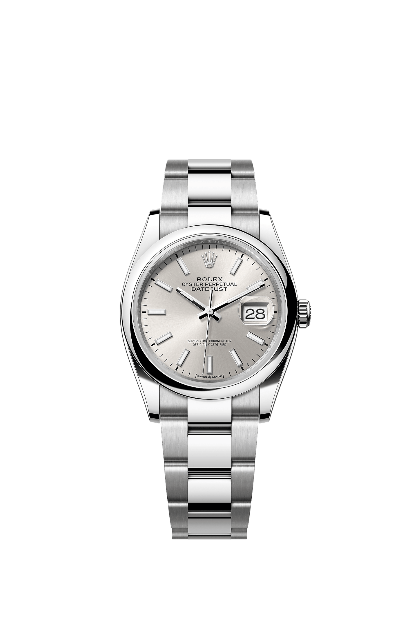 Datejust 36 Oyster Perpetual Chronometer Watch 36mm Oystersteel Silver Sunray Dial Oyster Bracelet