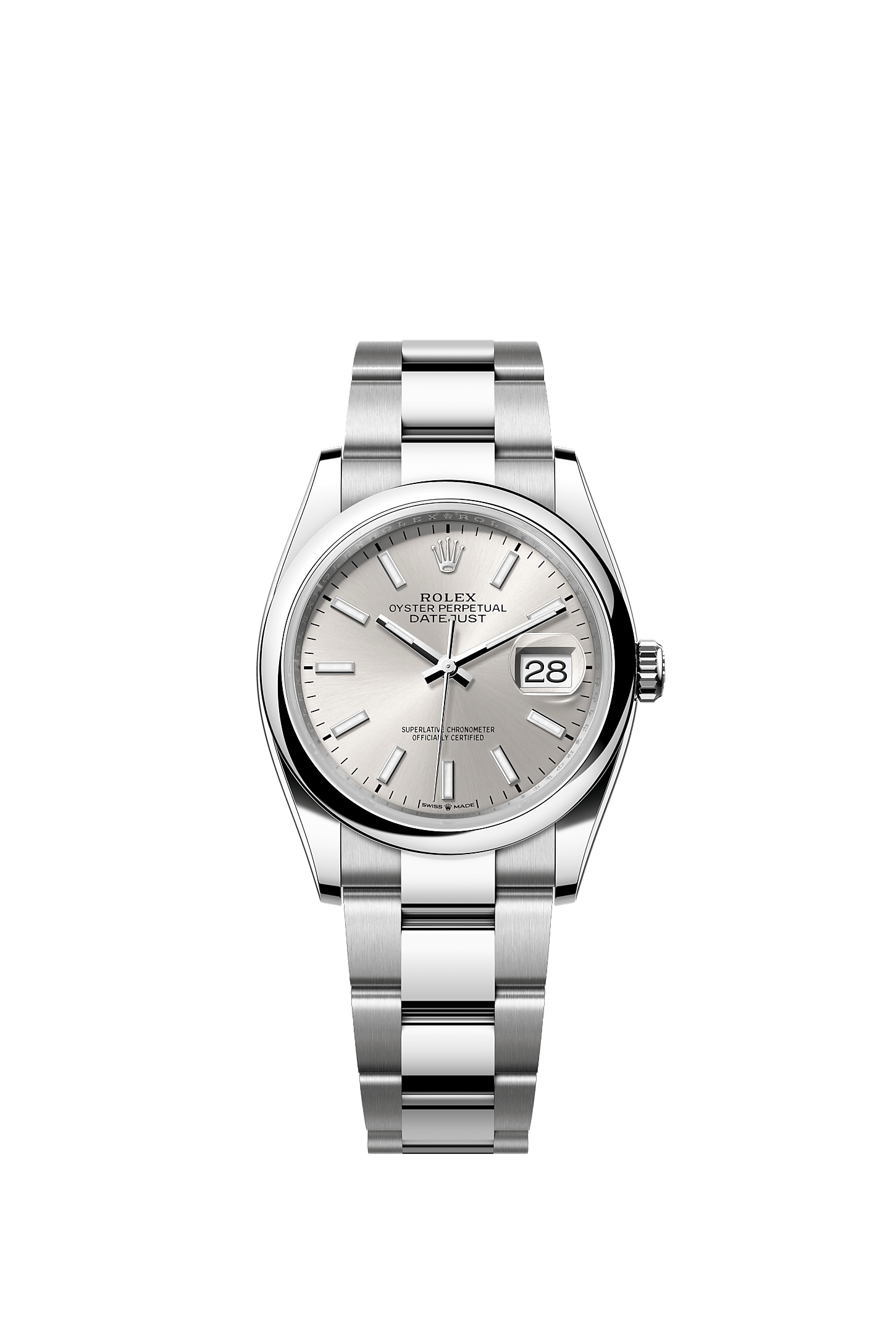 Datejust 36 36mm Oystersteel Silver Dial Smooth Bezel Oyster Bracelet Self-Winding Watch