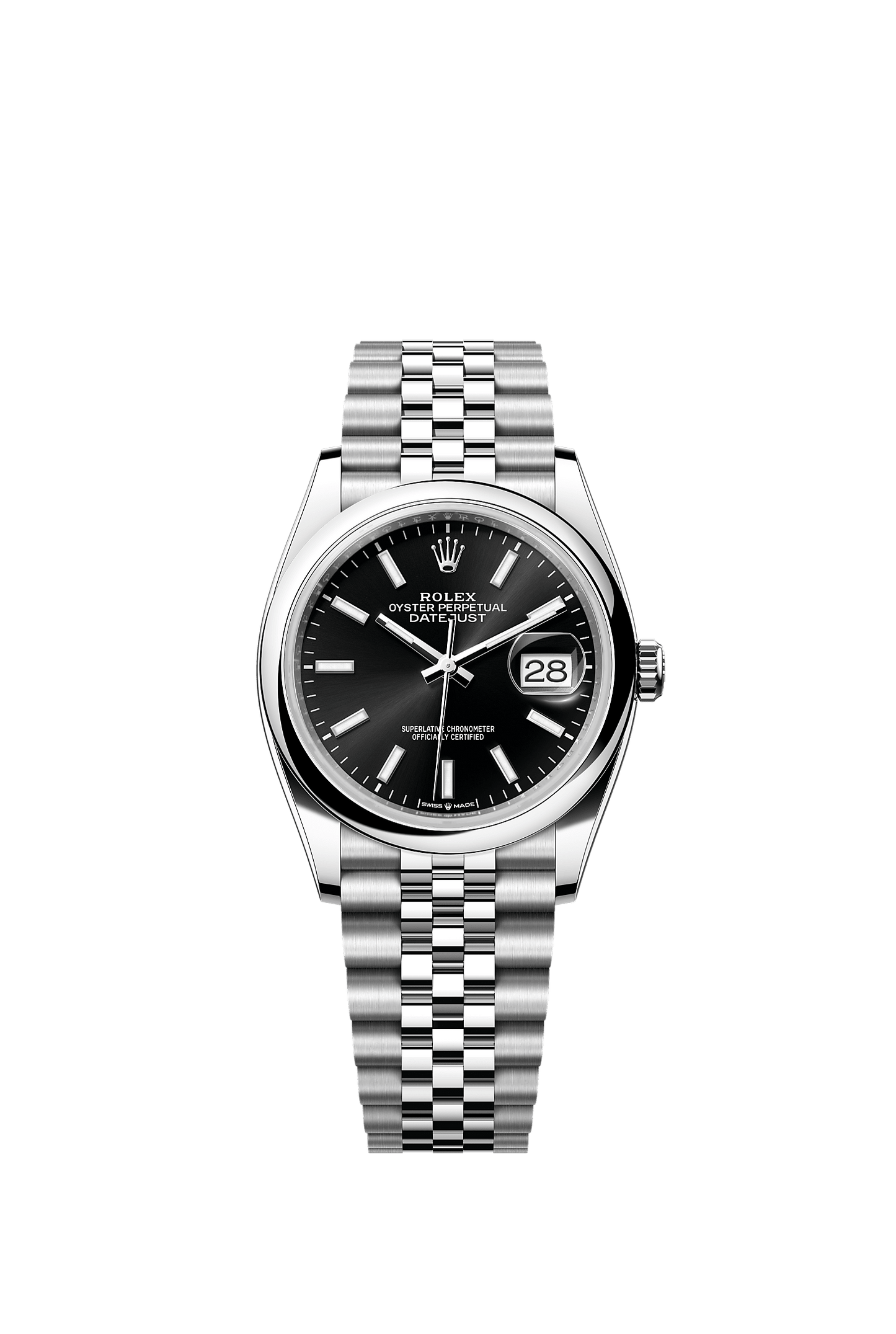 Datejust 36 36mm Oystersteel Bright Black Sunray Dial Jubilee Bracelet Self-Winding Watch
