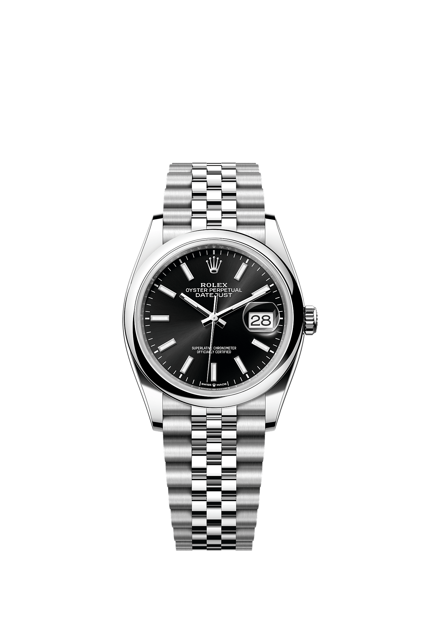 Datejust 36 36mm Oystersteel Bright Black Sunray Dial Jubilee Bracelet Self-Winding Watch