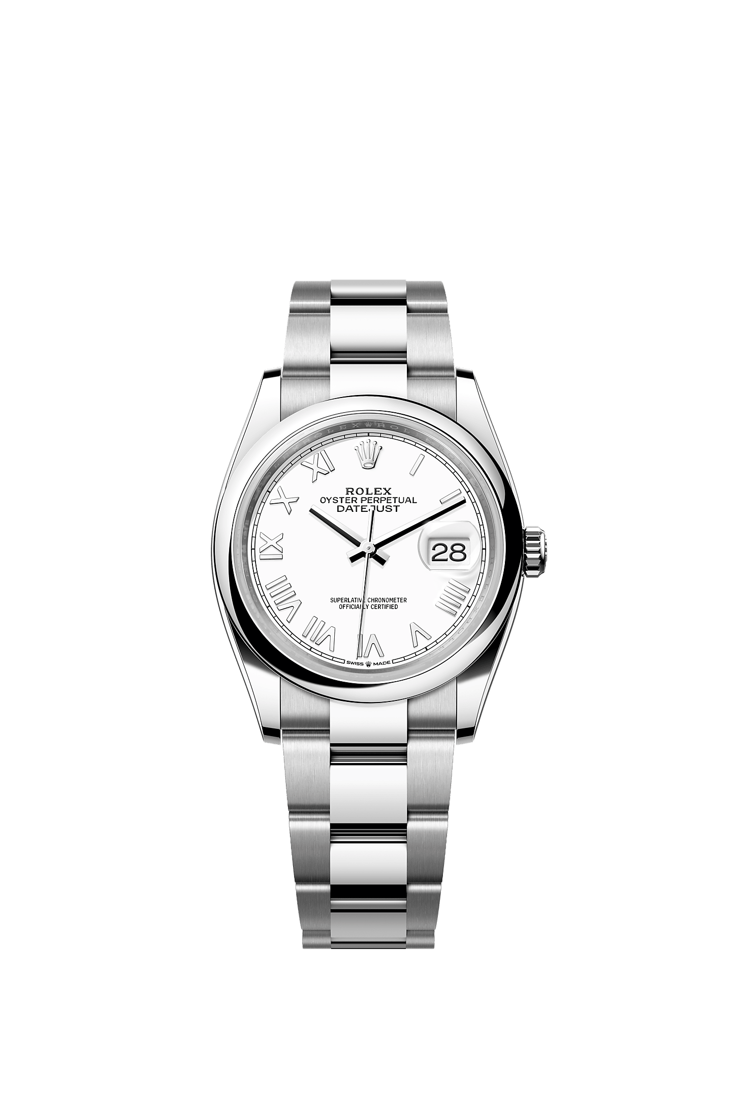 Datejust 36 Oyster Perpetual Chronometer Watch 36mm Oystersteel White Dial Oyster Bracelet