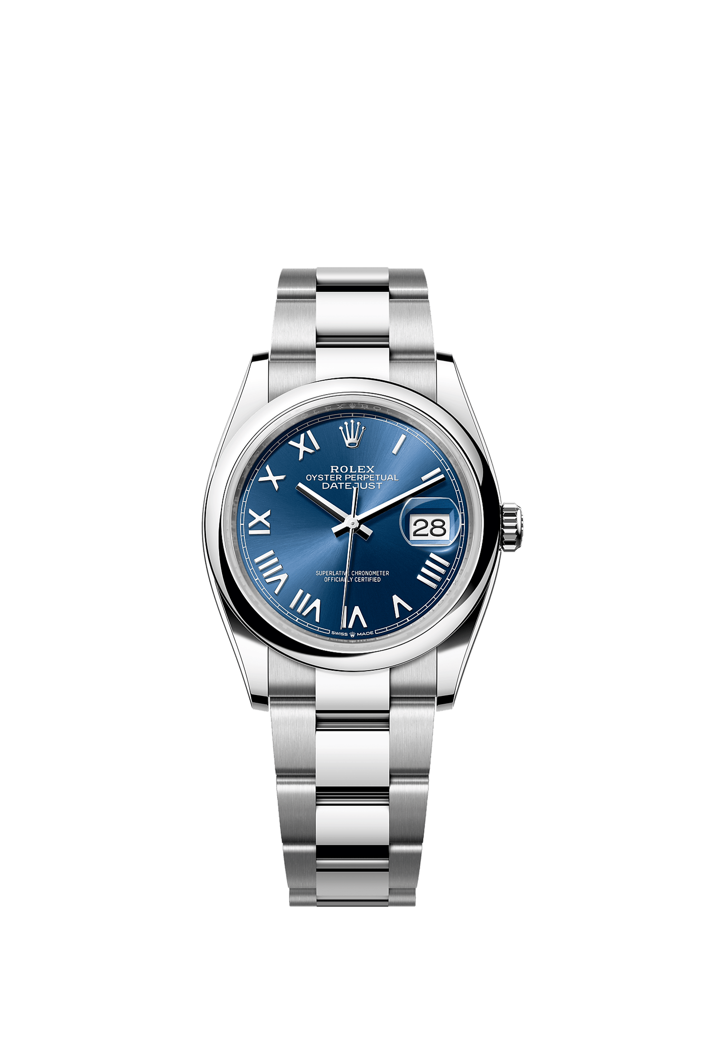 Datejust 36 36mm Oystersteel Bright Blue Dial Sunray Finish Oyster Bracelet Self-Winding Watch