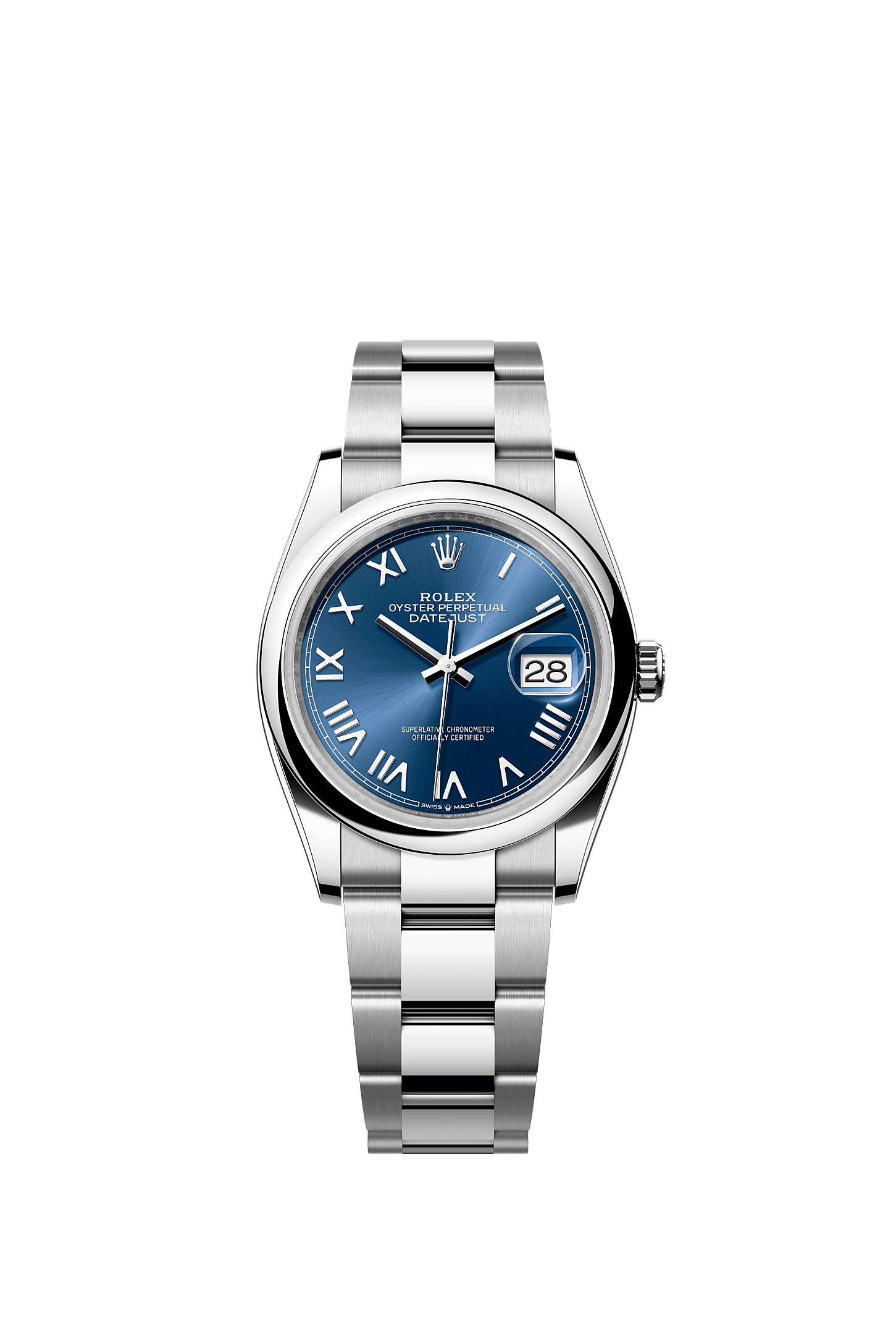 Datejust 36 36mm Oystersteel Bright Blue Dial Sunray Finish Oyster Bracelet Self-Winding Watch
