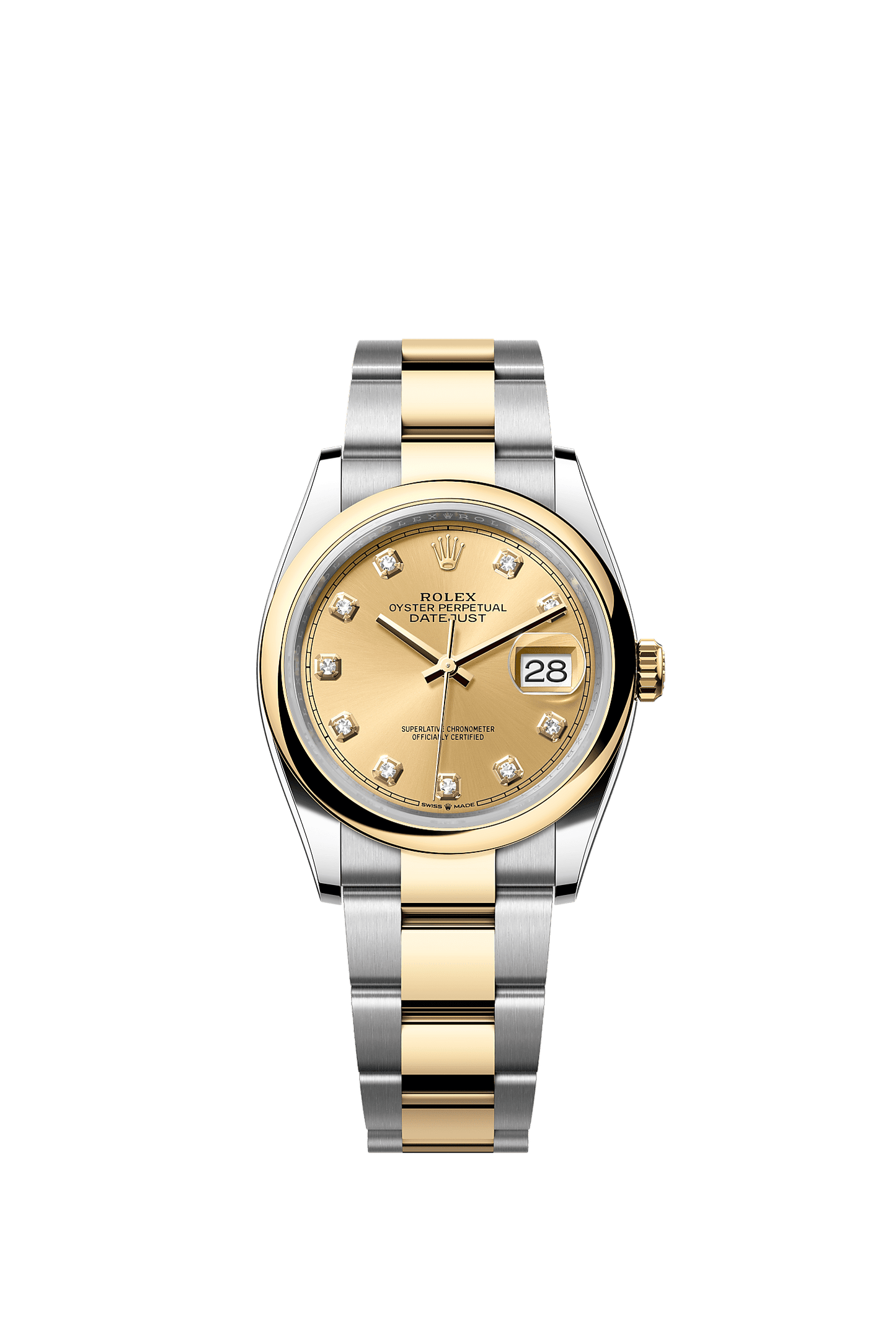 Datejust 36 36mm Oystersteel Yellow Gold Champagne Diamond Dial Oyster Bracelet Self-Winding Watch